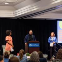 wide angle of speaker at podium
